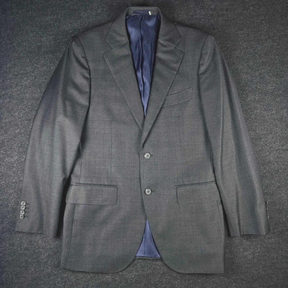Suitsupply Mens Gray Wool Blazer Jacket Vitale Barberis Canonico Super 110 Sz 41
